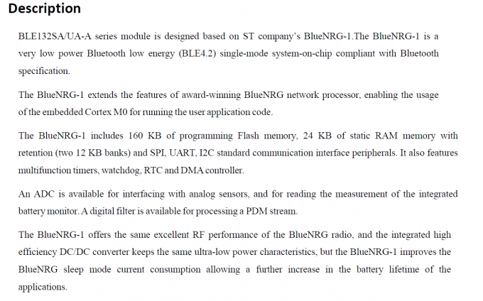 Bluenrg 132 Chipset Multi Protocol Module Low Energy